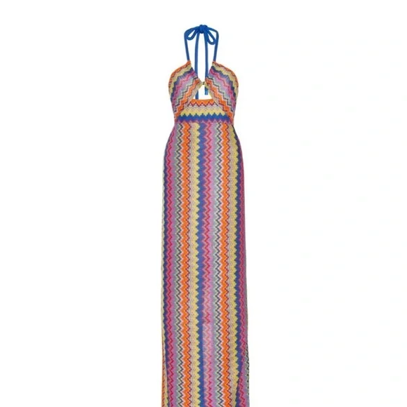 Alexis Vedette Sunrise Knit Multicolor Zigzag Maxi Dress - Picture 3 of 4
